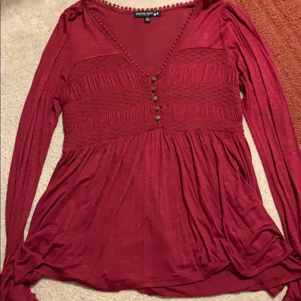 Maroon Long Sleeve Top